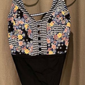 Black Floral Swimsuit